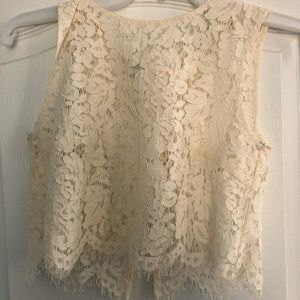 Cream lace crop top